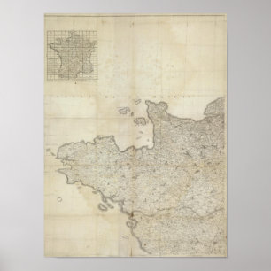 Carte de la France NO Poster