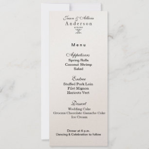Carte de menu de miroitement d'or pour des mariage invitation