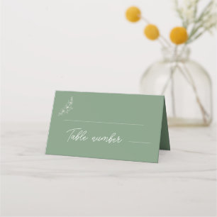 Carte De Placement Moderne Mariage Vert Sauge Place Card