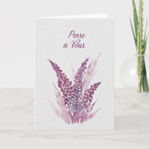 Carte de réconfort lilas – Pense à vous Card