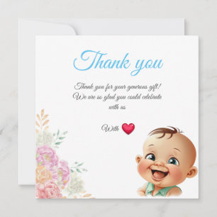Carte De Remerciements Cadeau bébé 2 Thank You Card