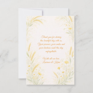 Carte De Remerciements Elegant Botanical Wedding Thank You Card