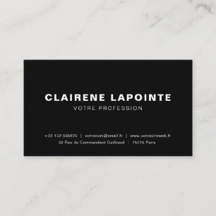 Carte de visite élégante noir et blanc modèle business card