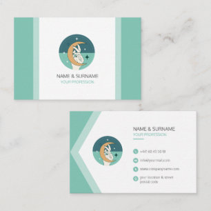 Carte de visite élégante turquoise pastel business card