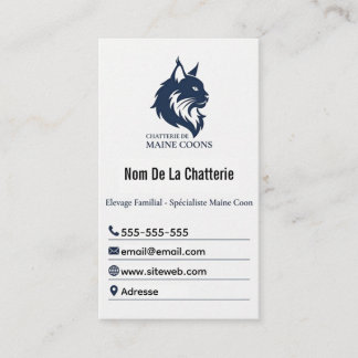 Carte de Visite Personnalisée Chatterie Maine Coon Business Card
