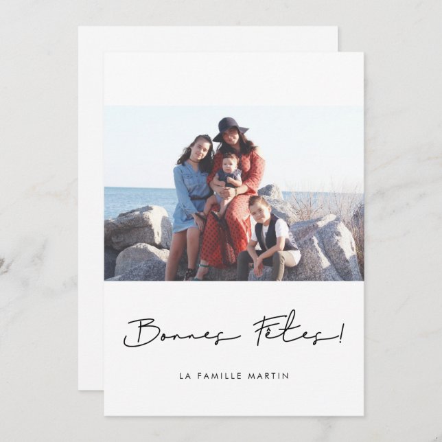 Carte de vœu photo Bonnes fêtes à personnaliser Holiday Card (Front/Back)