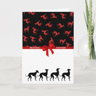 Carte de vœux Petits Lévriers Italiens Holiday Card