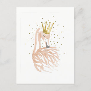 carte flamant rose postcard