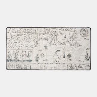 Carte Française Canada (Québec) par Champlain 1612 Desk Mat