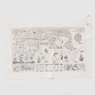Carte Française Canada (Québec) par Champlain 1612 Golf Towel