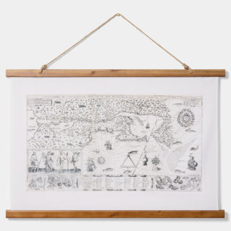 Carte Française Canada (Québec) par Champlain 1612 Hanging Tapestry