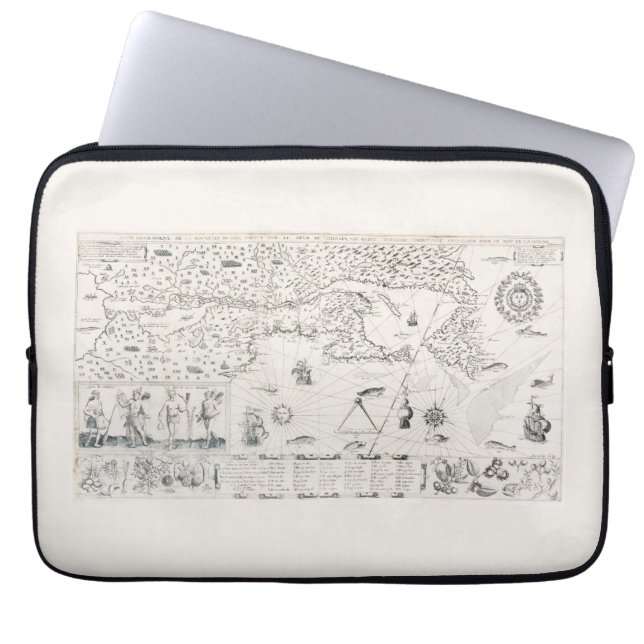 Carte Française Canada (Québec) par Champlain 1612 Laptop Sleeve (Front)