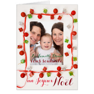 Carte Joyeux Noel Guirlande ajouter votre photo
