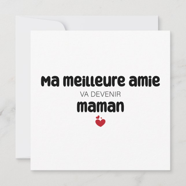 Carte “Ma meilleure amie va devenir maman” Card (Front)