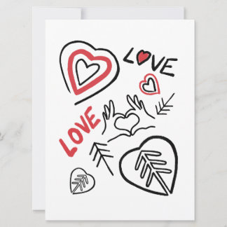 Carte motifs cœurs façon tags card