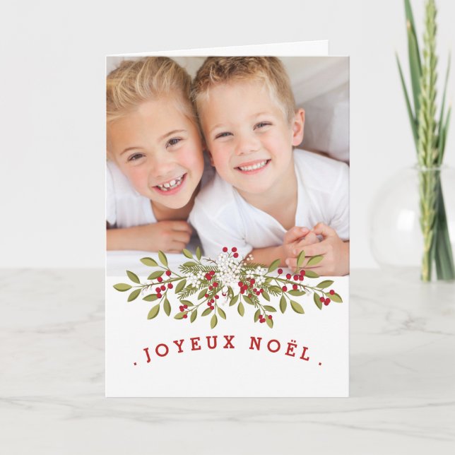 Carte photo du Joyeux Noël Holiday Card (Front)