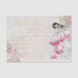 Carte Postale Bird Amongst Flowers Tissue Paper