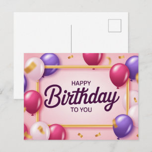 Carte Postale Happy Birthday 2026 -7 Postcard