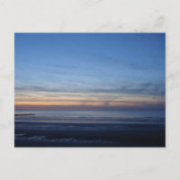 Carte postale mer du Nord, coucher du soleil