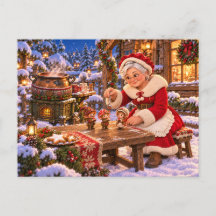 Carte postale Noël – Le chocolat de Mère Noël