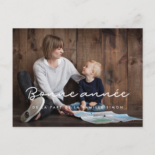 Carte postale photo personnalisable Bonne année Postcard (Front)