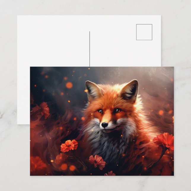 Carte postale The Fox with Shining Stars: Postcard (Front/Back)
