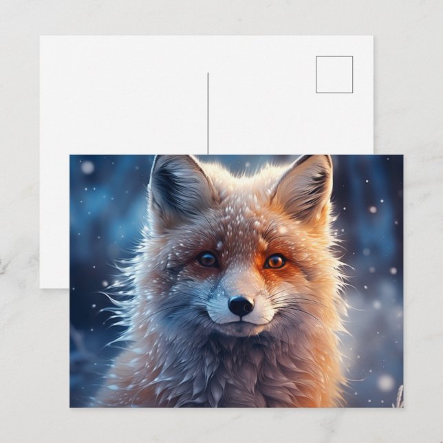 Carte postale The Magic of Foxes in the Snow Postcard (Front/Back)