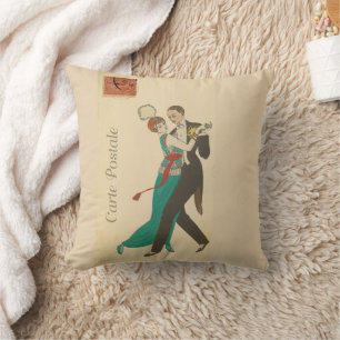 Carte Postale Throw Pillow