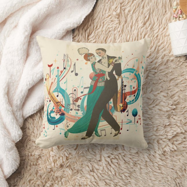 Carte Postale Throw Pillow (Blanket)