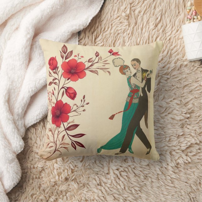 Carte Postale Throw Pillow (Blanket)