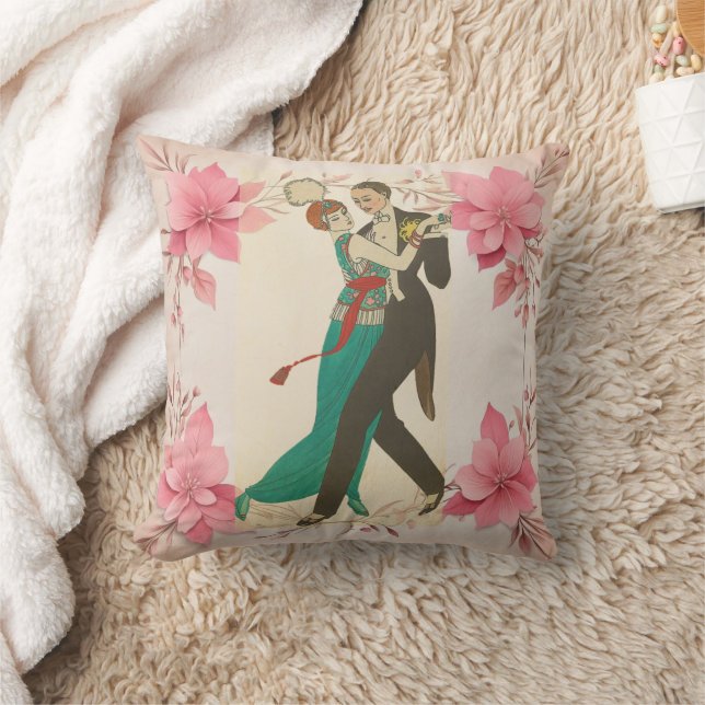 Carte Postale Throw Pillow (Blanket)