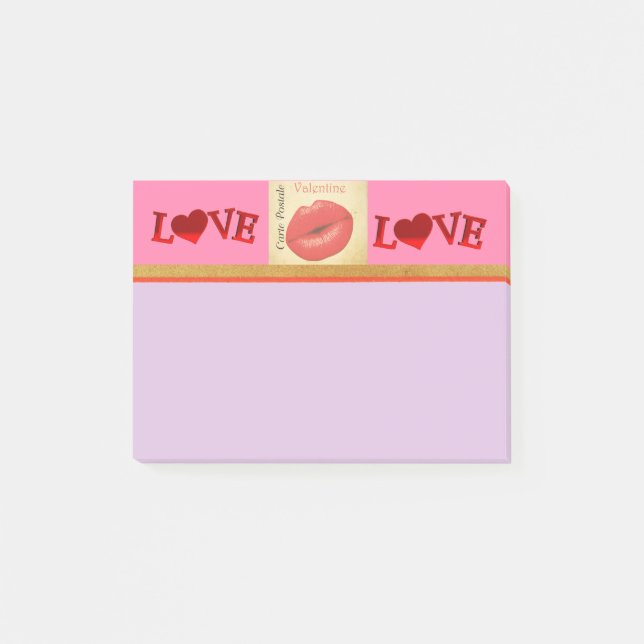 Carte Postale Valentine Kiss Post-It Notes (Front)