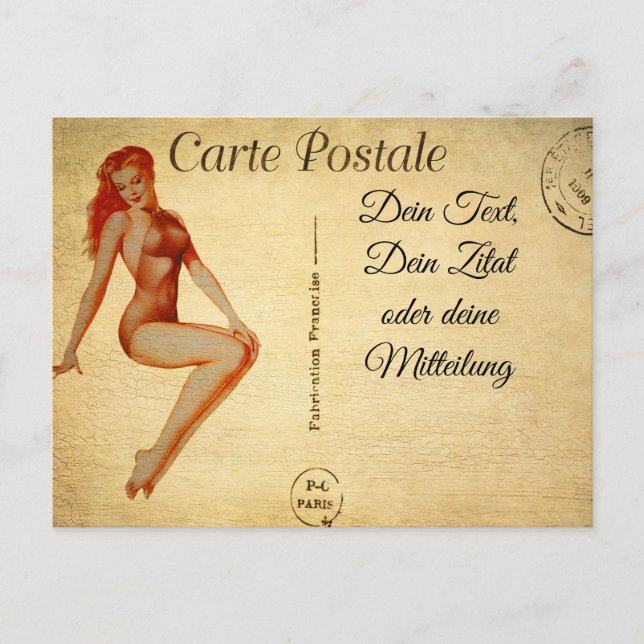 Carte Postale , Vintage Pinup 13 Postcard (Front)