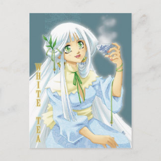 carte postale white tea postcard