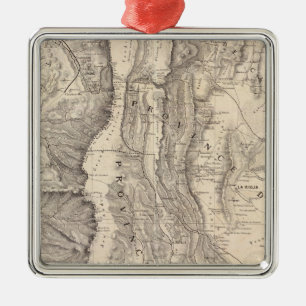 Carte, provinces de La Rioja San Juan Metal Ornament