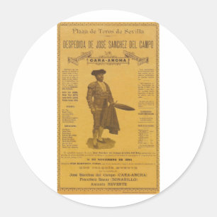 Cartel para la despedida del torero - Seville Classic Round Sticker