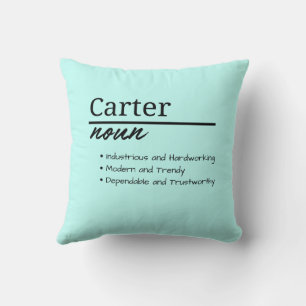 Carter, Boy Personalised Name Definition Cushion