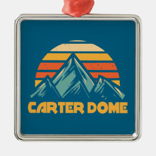 Carter Dome New Hampshire Retro Turquoise Metal Ornament