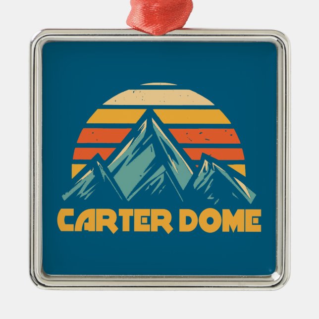 Carter Dome New Hampshire Retro Turquoise Metal Ornament (Front)