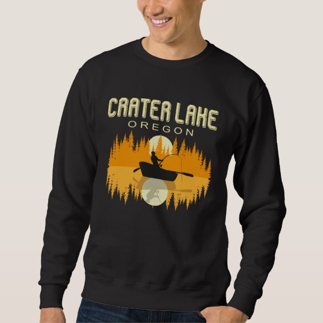 Carter Lake Oregon  USA Life and Fishing 80s Retro Sweatshirt (Front)