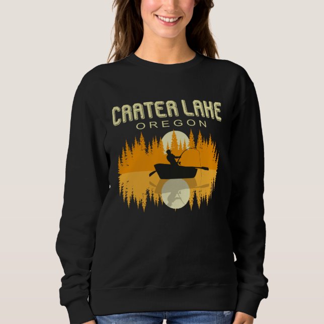 Carter Lake Oregon  USA Life and Fishing 80s Retro Sweatshirt (Front)
