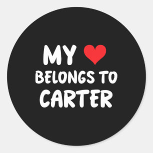 Carter - My Heart Belongs To Carter - Love Classic Round Sticker