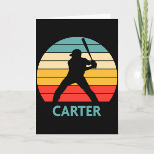 Carter Name Gift Personalised Baseball T Shirt Card