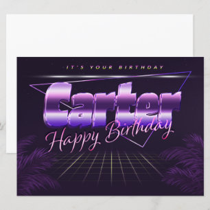 Carter Name Vorname lila retro Karte Geburtstag Card