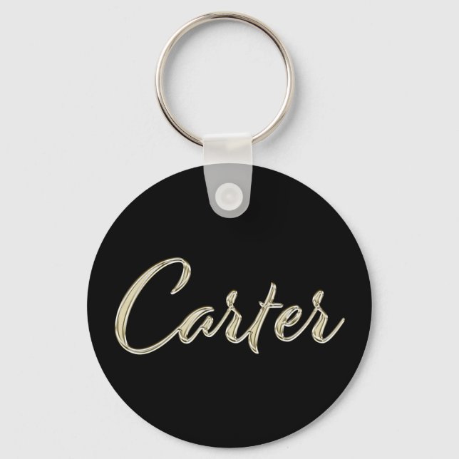 Carter Name whitegold Button Schlüsselanhänger Key Ring (Front)
