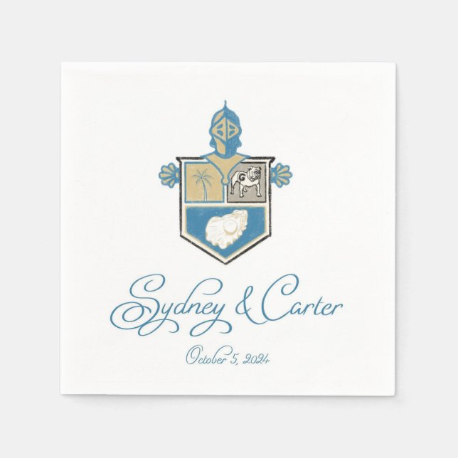 Carter Sydney Wedding Napkin (Front)