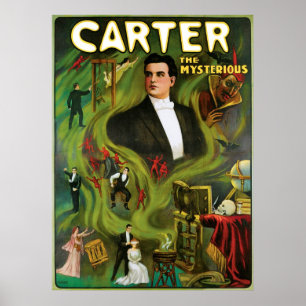 Carter The Mysterious ~ Vintage Magic Act Poster