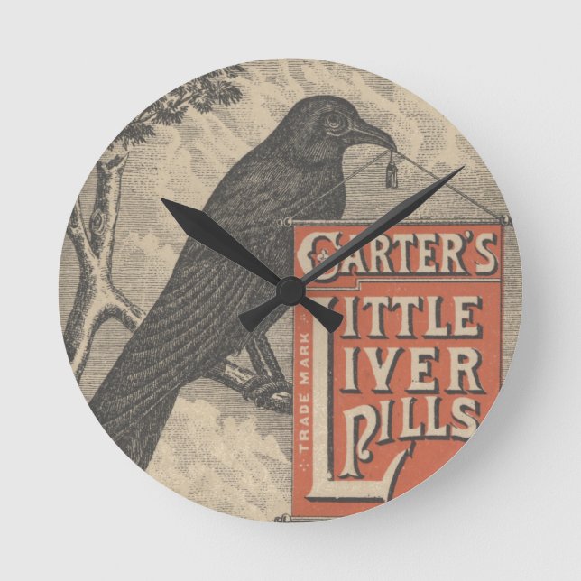 Carter's Little Liver Pills Ephemera Round Clock (Front)