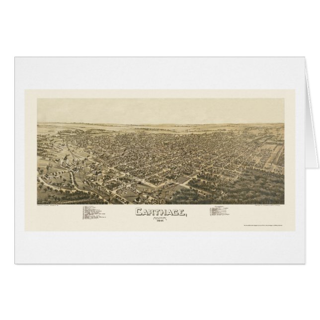 Carthage, MO Panoramic Map - 1891 (Front Horizontal)