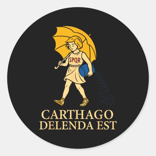 Carthago Delenda Est Funny Roman History Attire (s Classic Round Sticker (Front)